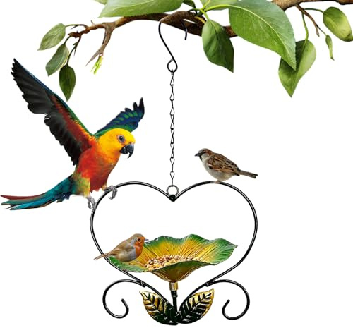 s para Aves Silvestres | Decoración de Hierro con Forma de Flor Resistente a la Intemperie - Pájaros Decorativo,Patio, Observación Aves, Pinzones, Loros, Interior/Exterior, Comida/Agua