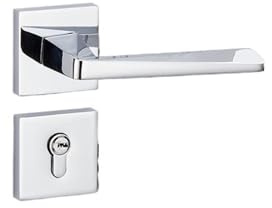 WAUFSBBAE Split Lock Home Indoor Bedroom Door Magnetic Silent zinc Alloy Handle Silver Solid Wood(A06-220)