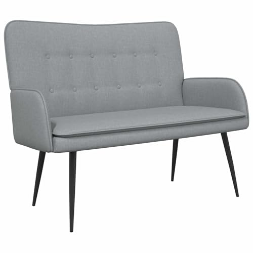 mtlskopl 2-Sitzer Sofa, Zweisitzer Couch in Hellgrau, kleines Sofa mit Stoffbezug, stabile Metallbeine, für Wohnzimmer Schlafzimmer Büro, 115 x 61 x 87 cm