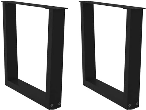 Tonture Couchtischbeine V-Form 2 Stück Schwarz 50x(42-43,3) cm Stahl, höhenverstellbar Möbelfuß für Couchtisch, stabiles Tischgestell Ersatzbein aus Metall für DIY Schrankfuß mit rutschfestem