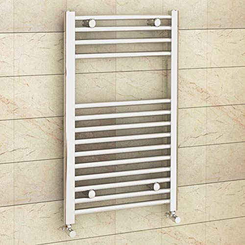800 x 500mm (H x W) Bathroom Central Heating Straight Ladder Towel Rail Radiator - Chrome Finish