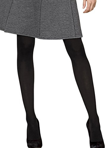 Hanes Script Opaque Tights with X-Temp Technology, Control Top, Black, Size Small (Pack of 1)