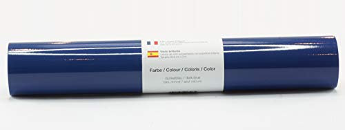 Selbstklebende Plotterfolie Vinylfolie 30,5 cm x 3 m glänzend 39 Farben zur Auswahl, Farbe:172 Dunkelblau