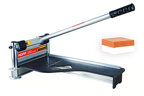 Norske Tools KORR KMAP001 9 inch Laminate Flooring and Siding Cutter with Heavy Duty Fixed Aluminum Fence and Built-in Precision Angled Miter Settings with Bonus Honing Stone