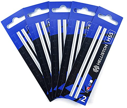 HSS Fers de rabot pour Redstone RS 3110R, 110x5,5x1,1mm (5 jeux = 10 fers réversibles)