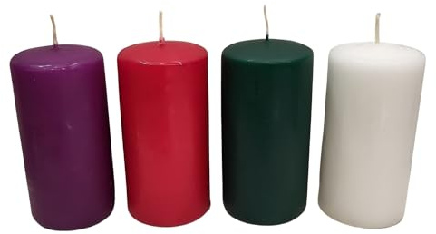 Velas Corona de adviento Pack 4u/. Colores. 12 x 6 cm
