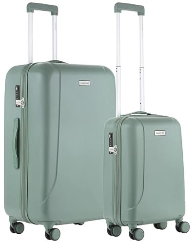 CarryOn Skyhopper 2-delars Resväskset S + L – Hårda Resväskor med TSA-lås (Grön, 2 pcs set)