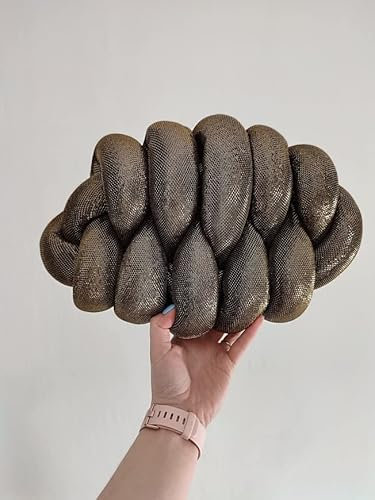 Knotenkissen, Schwarz Gold Knoten Kissen, Knotenkissen, Dunkles Gold Knoten Kissen, Gold Knoten Kissen, Großes Knotenkissen, Großes Bodenkissen, Gold Knot