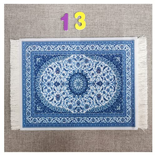 Egurs Mauspad Teppich Muster Perser Stil Orientteppich Mini Teppich Untersetzer mit Quaste Computer Zubehör Bunte Glasuntersetzer Glascoaster 13#