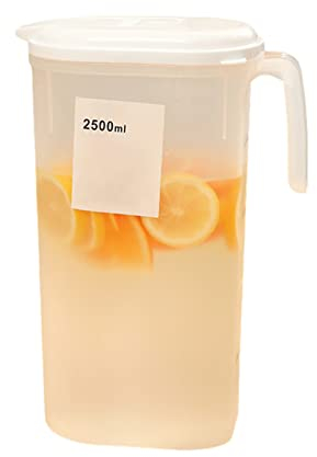Caraffa per acqua per frigorifero, brocca per frigorifero con coperchio, caraffa per porta frigorifero, 1,8 l/2,5 l, con coperchio, caraffa per porta frigorifero, in plastica