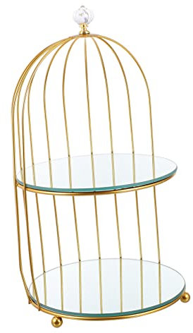 FRCOLOR Spiegelregal Schmuck-organizer-ständer Dessertständer Aufbewahrungshalter Aus Draht Hautpflege-organizer-rack Schminkkorb Aus Metall Parfümständer Hautpflegeprodukte Gold Eisen
