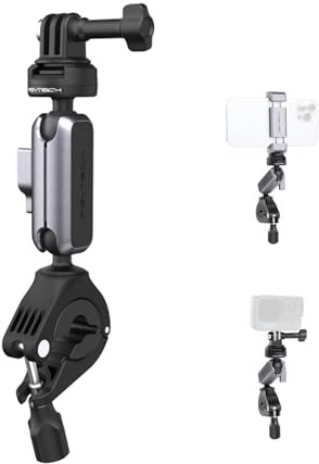 PGYTECH CapLock Bike Motorcycle Handlebar Mount for DJI OSMO 360/Action 6/Pocket 4/3, Clamp for Gopro Hero 13/12/11, for Insta360 Ace Pro 2/X5/ONE RS Action Camera with 1/4-20 Thread Adapter