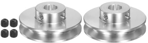 QUARKZMAN 2er Set V-Typ Riemenscheibe Keilriemenscheibe 8mm Bohrung 41mm Außendurchmesser Einzelrille Aluminiumlegierung für 3-5MM PU Rundriemen Motorwellen-Bohrmaschine