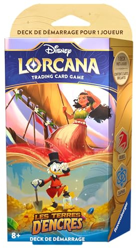 Disney Lorcana TCG Tierra de Tintas Juego de Cartas coleccionables JCC Deck de Inicio Rubí y Zafiro