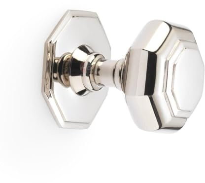 AB Hardware 70mm Polished Nickel Octagonal Centre Door Knob Pull Front Back Solid Brass