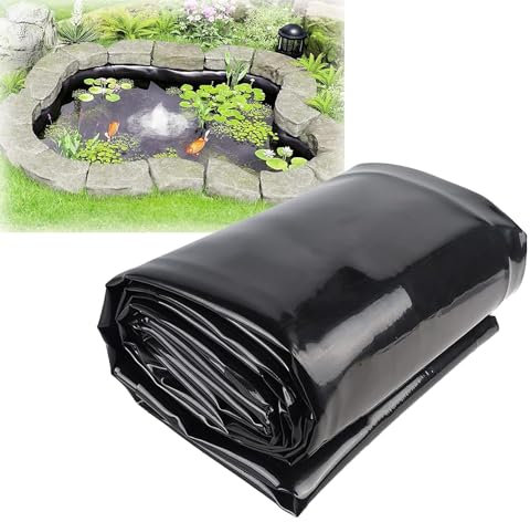 Yidelchon 1X2m 3X3m 5X7m Lona para Estanques HDPE Revestimiento para Terraza Lámina, Arroyos Forro, Estanques Koi Membrana, 8X10m 12X12m Cubierta para Estanque 0.12mm(Size:6x8m)