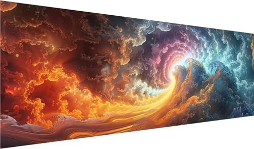 Diamond Painting XXL 250x100 cm, DIY Abstrakt Diamant Painting Bilder, 5D Wolke Diamond Painting Set, Diamant Kristall Strass Kreuzstich Painting, Diamond Painting Erwachsene für Wand Deko Wohnzimmer