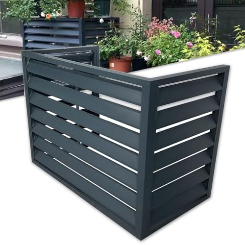 Yesbon Aluminium Klimaanlage Abdeckung, Klima splitgerät Klimaanlagen-Schutzabdeckung für Außengeräte Klimaanlagenzaun für außengeräte für Innenhöfe, Garden und Außenbereich,Grau,110x60x80cm