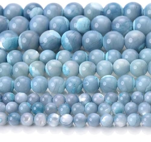 2/3/4/6/8/10 mm bunte natürliche Süßwasser-Muschelperlen, runde Perle für Schmuckherstellung, DIY, handgefertigte Armbänder, Halsketten, 11–8 mm (45–52 Stück)