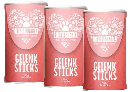 TIERLIEBHABER – Gelenk Sticks 3x350g Grünlippmuschel Hund, MSM & Kollagen – Gelenke Hund & Bewegungsfreude – Teufelskralle Hund Ergänzung – Gelenkfit für Hunde – Dog Snacks mit natürlichen Wirkstoffen