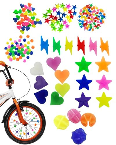 AORHOFJ 140 Stück bunte Fahrradspeichen Fahrradzubehör für Kinder, Fahrradspeichenperlen, reflektierende Fahrradspeichen für Kinder, Fahrradspeichendekoration für Mädchen und Jungen Speichenperlen