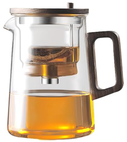 Glass Tea Pot | Glass Water Separation Teapot with Press Control,Blooming and Loose Leaves Tea Maker Set for Men, Adults, Friends, Family