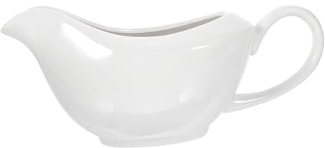 Alipis 400ml Ceramic Gravy Boat Sauce Cup Gold Edging Versatile for Jus and Dressings