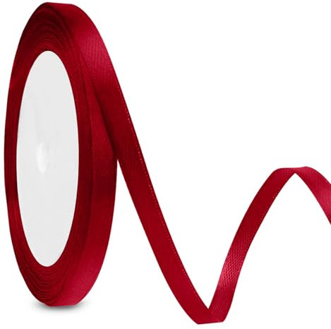 Geschenkband Weihnachten Rot Verpackungsbänder 6mm 23m Schleifenband Weihnachten Geschenkband Rotes Red Band Weihnachtsband Weinrot Stoffband Satinband Rot Geschenkverpackung Weihnachten Geburtstag