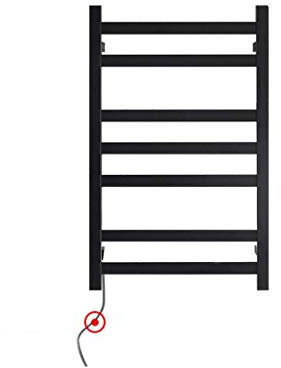 Nero Elettrico Asciugamani Rack di asciugatura con un Pulsante Interruttore Semplice Stile Nordico 700mm Mensola Bagno a Parete