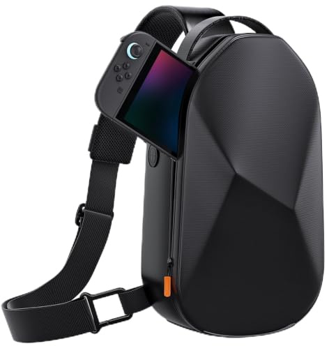 COOWPS Sling Bag for Nintendo Switch 2 (2025)/Steam Deck OLED/PlayStation Portal, Unique Design Portable Crossbody Bag with EVA Hard Shell, Thickened Lining Full Protection Game Console Travel Pouch