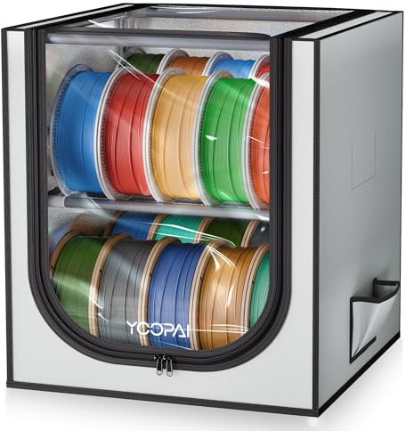 YOOPAI Boîte de rangement pour filament d'imprimante 3D avec déshydratants – Étagère de rangement en métal à 2 niveaux avec housse en tissu, peut contenir jusqu'à 20 rouleaux de filaments – Support de