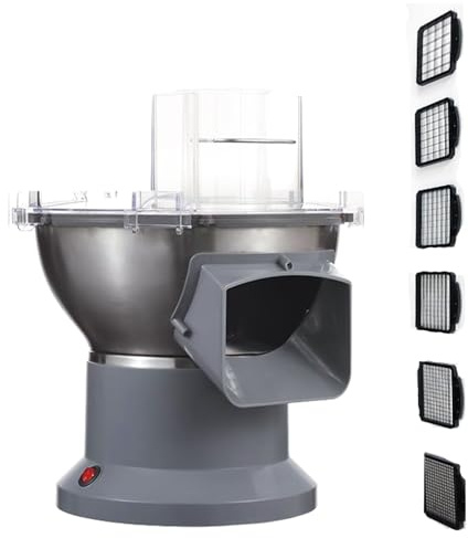 Robot culinaire électrique 4 en 1 pour râper, trancher, déchiqueter et couper en dés des fruits et légumes, idéal pour une préparation efficace de la cuisine