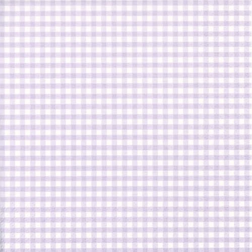 Servietten Papier 33x33cm 3-lagig 20 Stück - hochwertig & nachhaltig - Einweg Tischservietten Geburtstagservietten - Karo Muster Papierservietten für Party Alltag - Lila Weiß