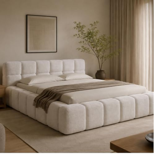 Dekori Polsterbett NUBO Premium Wolkenbett mit Bettkasten, Chenille Stoff, Perfect Harmony 02, 160 x 200 cm