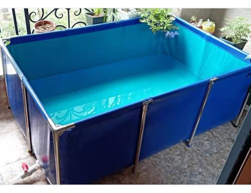 Genérico Estanque de Lona Resistente para Peces, Piscina elevada para koi, Revestimiento de PVC con Estructura de Acero, pecera de fácil Montaje para cría de Tortugas, Ideal para la Vida acuática (50