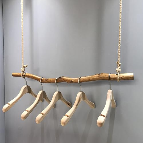 Kleiderstange aus Treibholz, Rustikaler Kleiderständer aus Ästen, Kleiderstange Zur Deckenmontage für Die Präsentation Im Einzelhandel(Brown,100cm(39in))