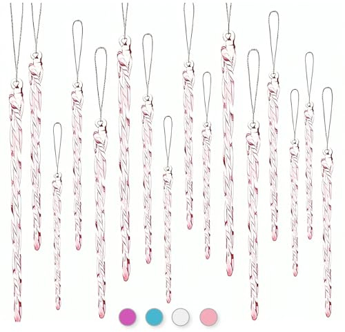 36 pcs, 4 & 6 Inches, Glass Icicle Ornaments for Christmas Tree Decor, Premium Twisted Hanging Icicles, Winter Wedding & Holiday Party Decorations