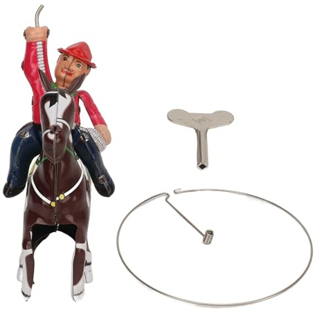 ANKROYU Figura de relojería mecánica de vaquero vintage con movimiento de lazo oscilante, adorno de hierro retro para el hogar, oficina, bar, colección de decoración, 1 pieza, 2 ac