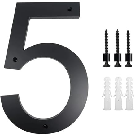 Numero Civico,Numero Civico Esterno Grande cartello galleggiante for esterni con numero civico da 30 cm, numeri civici moderni, segnaletica for edifici, indirizzo, strada(5)