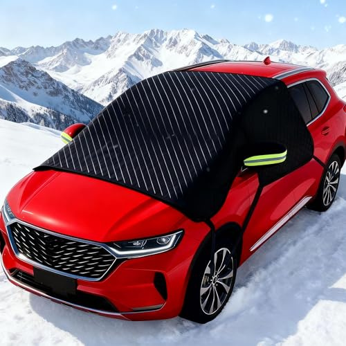 Car Windshield Snow Cover for Toyota RAV 4 RAV4 2019-2024, Frost Ice Windscreen Covers with Magnetic Edges, Layers Thickness Snow Protector Covers with Side Mirrors