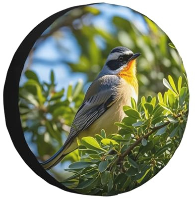 Funda impermeable para llanta de repuesto, protector de ruedas con diseño de pájaro en un árbol, funda antipolvo para llanta de repuesto, funda universal para llanta de repuesto, compatible con remolq