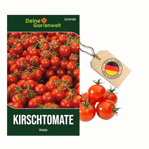 Kirschtomate Bajaja Samen - Solanum lycopersicum - Tomatensamen Cherrytomaten Balkontomaten - Blumensamen - Saatgut für 15 Pflanzen – 5er Pack (5x) – je Packung für 15 Pflanzen (gesamt 75)