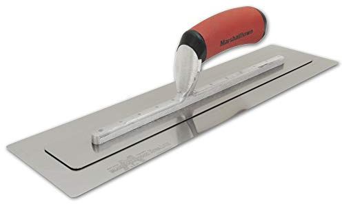 Marshalltown Truelle de lissage PermaFlex à lame très flexible, truelle légère en acier inoxydable, idéale pour les plaquistes et les plâtriers, dimensions de la truelle : 457x110 mm, argent