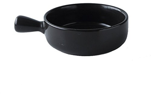 WXiaJ-piatti Insalatiera con Manico Stoviglie in Porcellana per la casa Nero 600ml