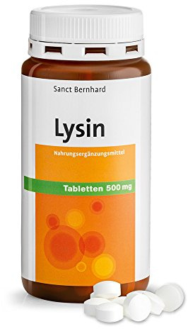 L-Lisina 500mg un aminoácido básico y esencial - 180 Pastillas