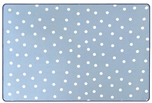 Primaflor Kinderteppich Gepunktet - Punto, Pastell Blau, 100 x 150 cm, Hochwertiger und Pflegeleichter Teppich für Kinder- und Babyzimmer, Spielteppich für Mädchen und Jungen