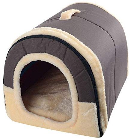 Hpybest Haustier-Hundehöhle Nest mit Matte, faltbares Haustierbett für kleine mittelgroße Hunde, Reisehütten für Katzen, Haustierprodukte (L)