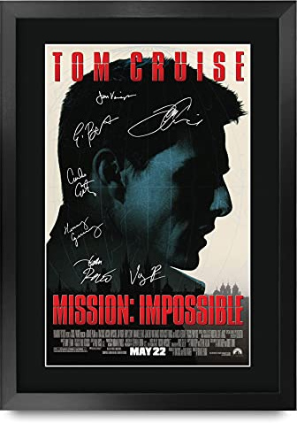 HWC Trading Mission Impossible A3 Gerahmte Signiert Gedruckt Autogramme Bild Druck-Fotoanzeige Geschenk Für Tom Cruise Filmplakat Fans