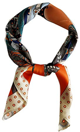 FONYVE Silk Feeling Scarf Medium Square Satin Head Wrap for Women 27.5 inches