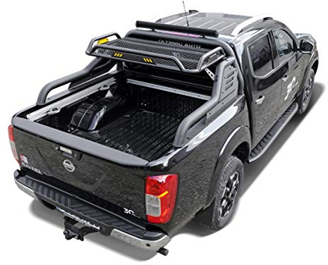 Hansen Styling Parts Fahrzeugspezifischer Überrollbügel Black Stealth mit Gepäckkorb & TÜV-Teilegutachten